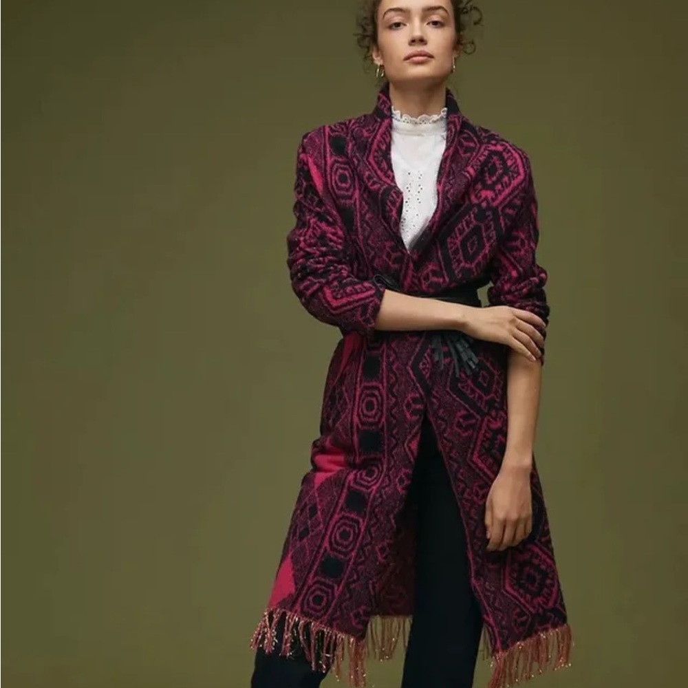 Vilagallo fringed sweater coat size SA